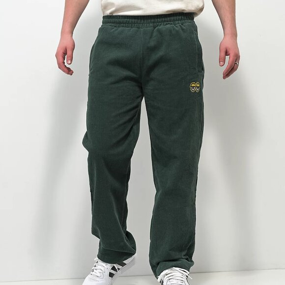 Krooked Skateboards Mark Gonzales Eyes Corduroy Pants Green Skate SizeSmall 👀 - Picture 2 of 9